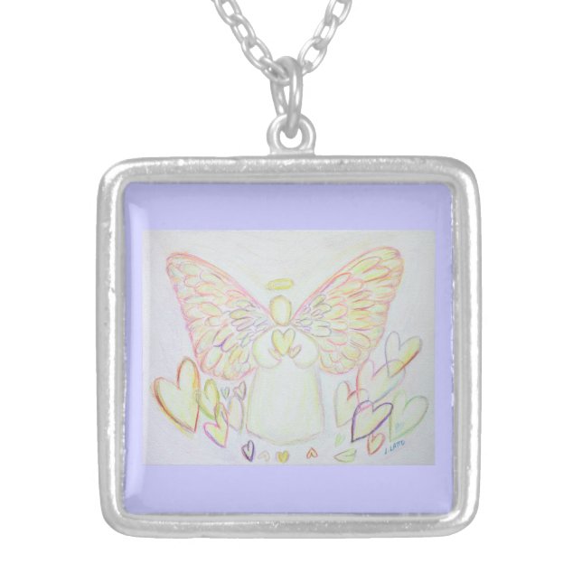 Angel of Hearts Jewelry Art Charm Necklaces (Front)