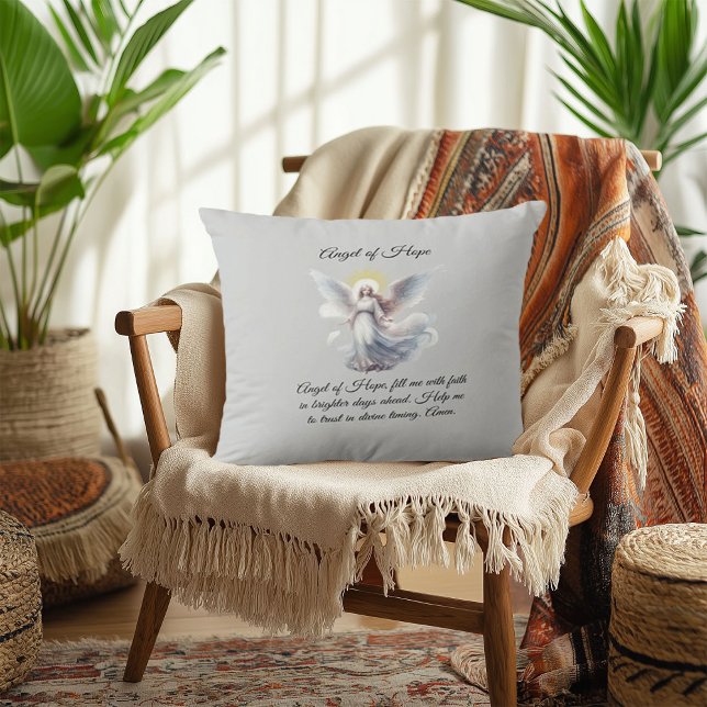 Angel of Hope Prayer  Throw Pillow (Creator Uploaded)