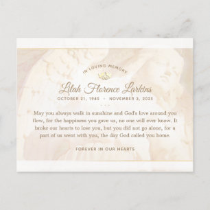 Angel of Light Sympathy Thank You PostCard