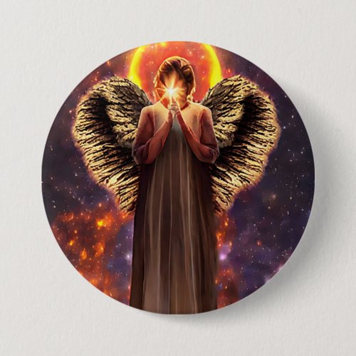 Angel Of Love And light Original Fantasy Art Button