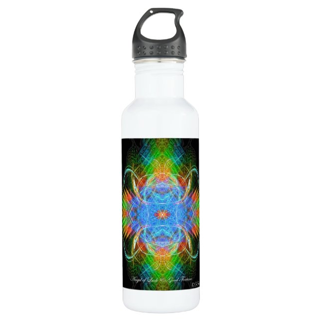 Angel of Luck and Good Fortune Stainless Steel Water Bottle (Front)
