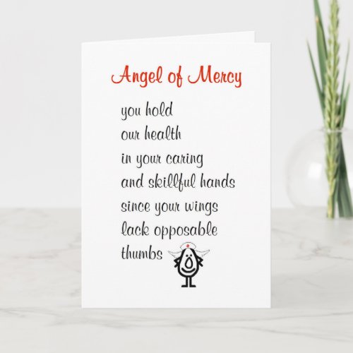 Angel of Mercy _ thanks for a special nurse Thank You Card