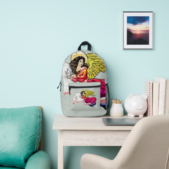 Angel of Peace and Harmony Printed Backpack (Insitu)