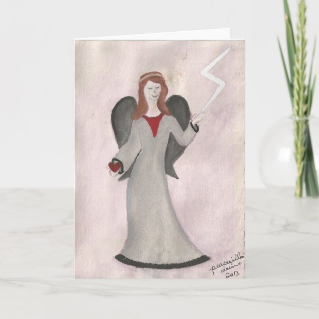 angel of strength... by peacewillow holiday card (Front)