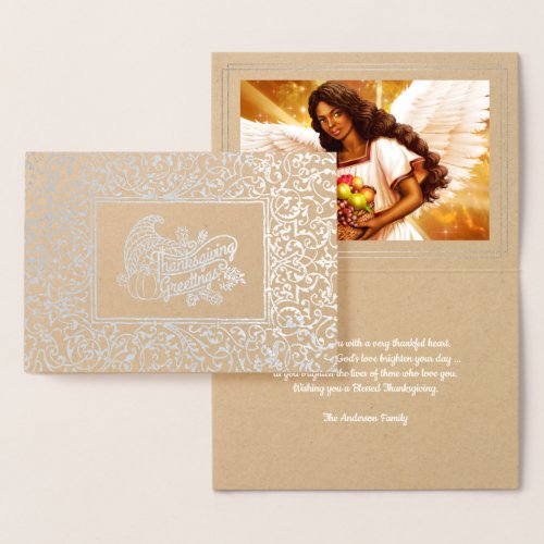 Angel of Thanksgiving Luxury  Foil Card