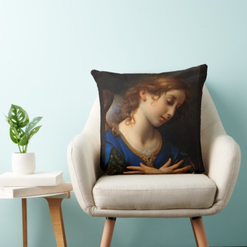 Angel of the Annunciation by Carlo Dolci Throw Pillow