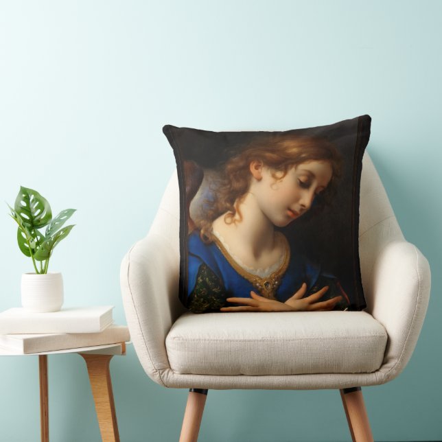 Angel of the Annunciation by Carlo Dolci Throw Pillow (Chair)