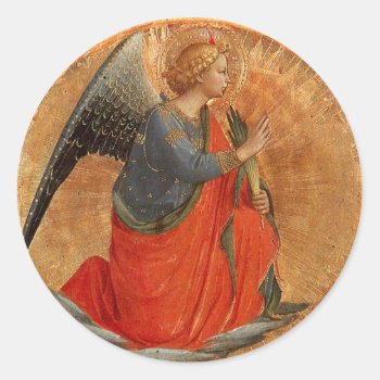 Angel Of The Annunciation C1437 Classic Round Sticker by dmorganajonz at Zazzle