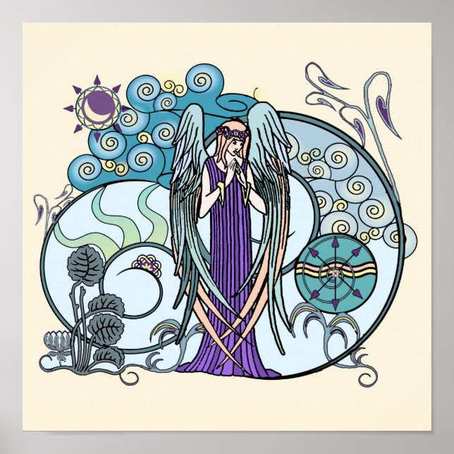 Angel of the Clouds Pastel Art Print (Front)