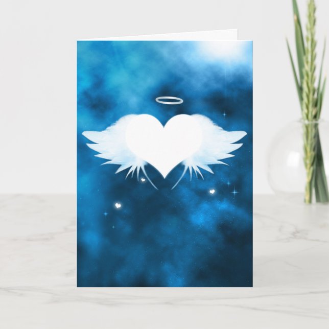 Angel of the Heart 5" x 7" Personalized Sympathy Card (Front)