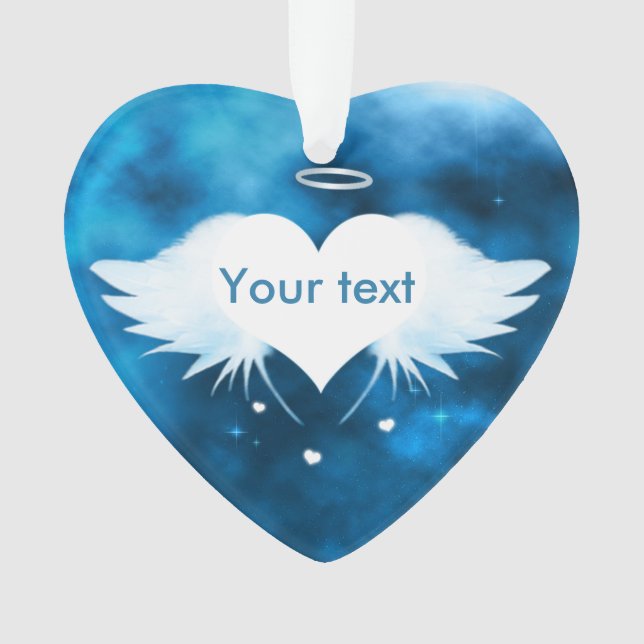 Angel of the Heart Acrylic Heart Ornament (Front)