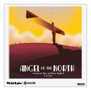 Angel of the North Vintage travel poster. Wall Decal