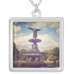Angel of the Waters, Bethesda Fountain, Central Pa Silver Plated Necklace