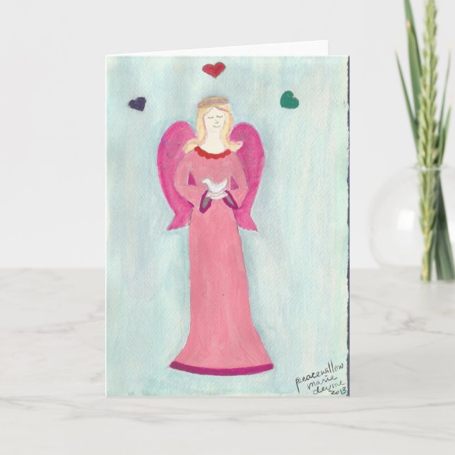 angel of unconditional love...by peacewillow holiday card (Front)