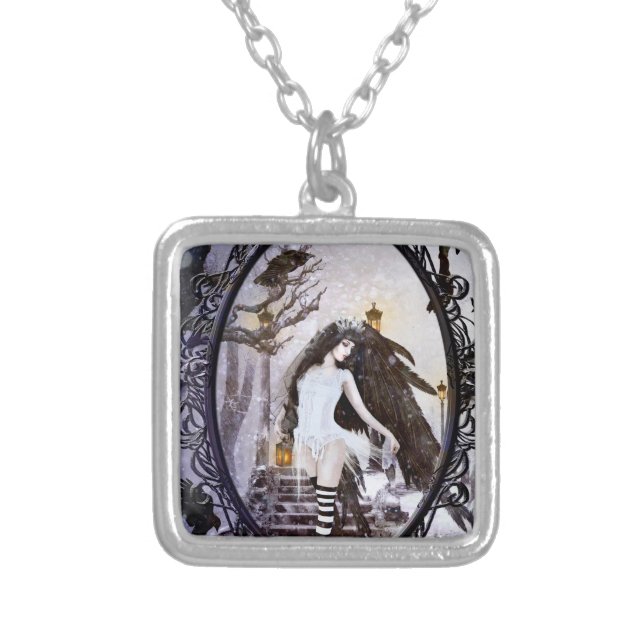 Angel of Winter Silver Plated Necklace (Front)