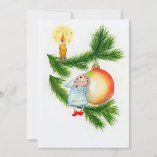Angel on a Christmas Tree Holiday Card