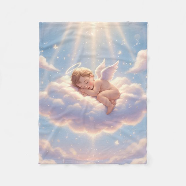 Angel on a cloud - Sweet  dreams Fleece Blanket (Front)