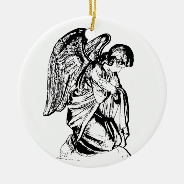 Angel on any color ceramic ornament (Front)
