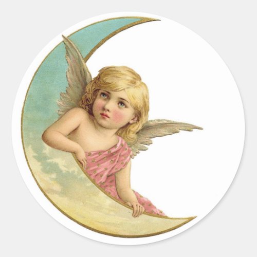 Angel on the Moon Stickers