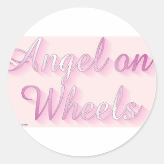 angel_on_wheels classic round sticker