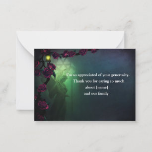 Angel On Window Church Gothic Roses Note Card