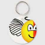Angel or devil emoticon keychain