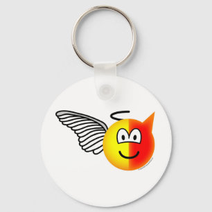 Angel or devil emoticon keychain