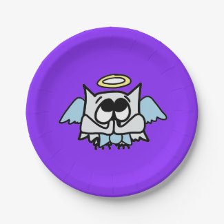 Angel Owl Holiday Paper Plate