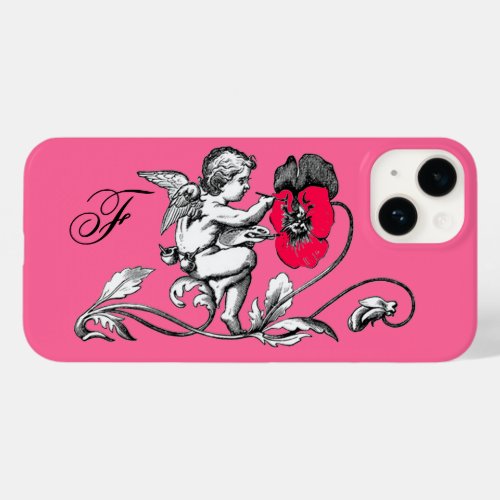 ANGEL PAINTING A PINK FLOWERMONOGRAM Case_Mate iPhone 14 CASE
