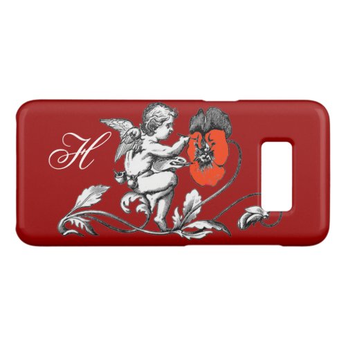ANGEL PAINTING A RED FLOWERMONOGRAM Red Case_Mate Samsung Galaxy S8 Case