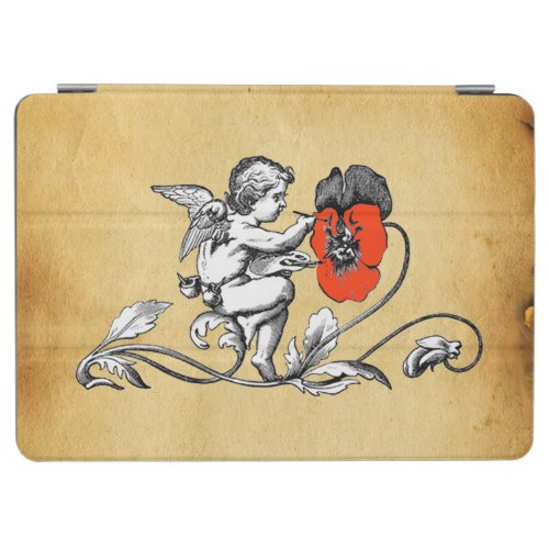 Angel Painting A Red Flower Parchment iPad Air Cover