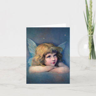 Angel Painting Vintage Holiday Card