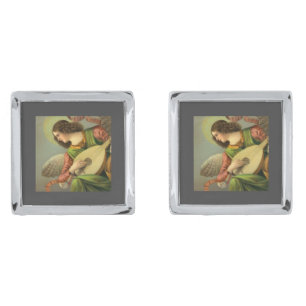 Angel Painting With Mandolin  Cufflinks