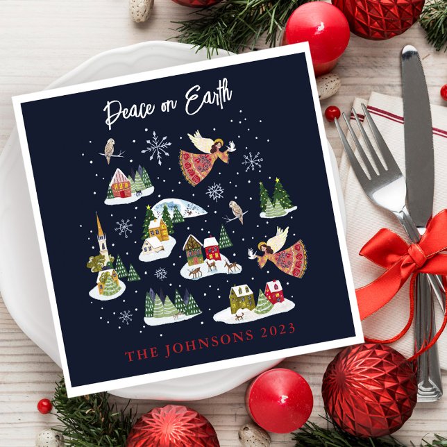 Angel Peace on Earth Christmas Napkins (Angel Peace on Earth Christmas Napkins)