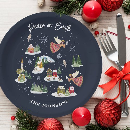 Angel Peace on Earth Christmas Paper Plates