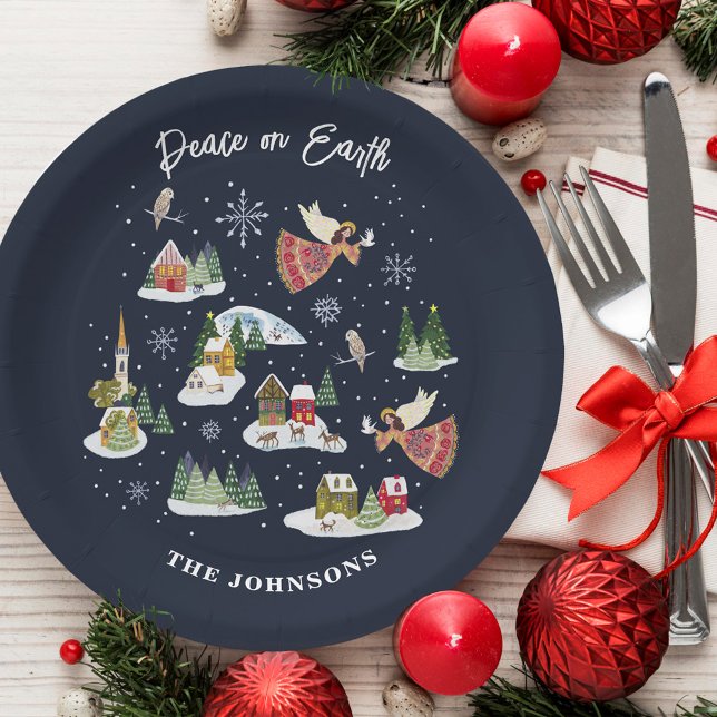 Angel Peace on Earth Christmas Paper Plates (Angel Peace on Earth Christmas Paper Plates)