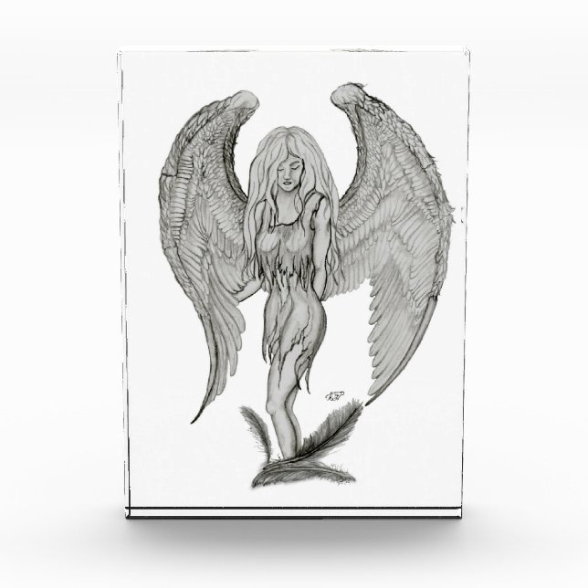 Angel , Pencil Art , black and white design Acrylic Award (Front)