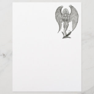 Angel , Pencil Art , black and white design Letterhead
