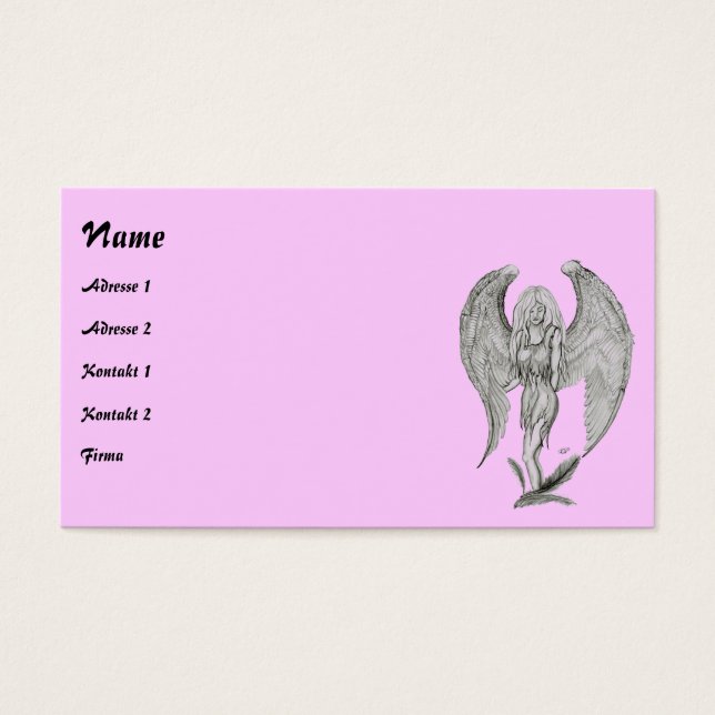 Angel pencil drawing Business Card (Front)