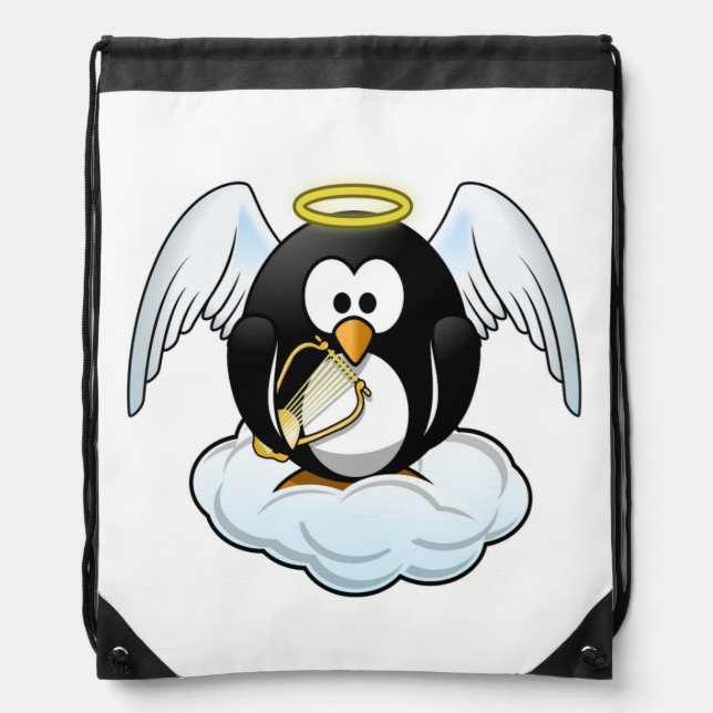 ANGEL PENGUIN DRAWSTRING BAG (Front)