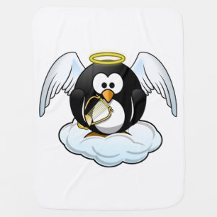 Angel Penguin on A Cloud Baby Blanket
