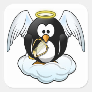 ANGEL PENGUIN SQUARE STICKER
