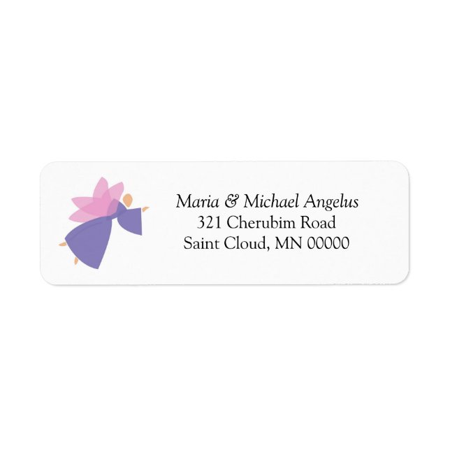 Angel Personalised Weddings Invitations Stickers (Front)