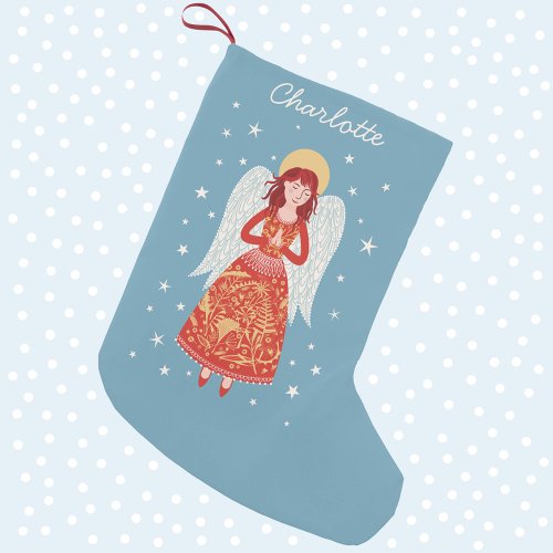 Angel Personalized Small Christmas Stocking