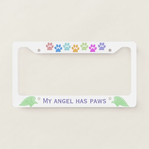 Angel Pet License Plate Frame