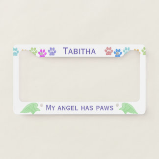 Angel Pet Name License Plate Frame