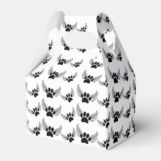 Angel Pet Paw Prints Custom Favor Boxes (Front Side)