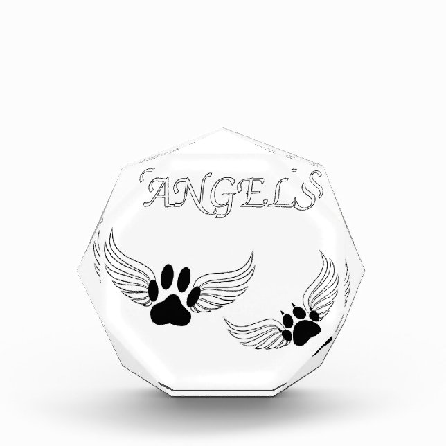 Angel Pet Paws Acrylic Award (Front)