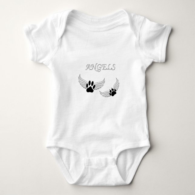 Angel Pet Paws Baby Bodysuit (Front)