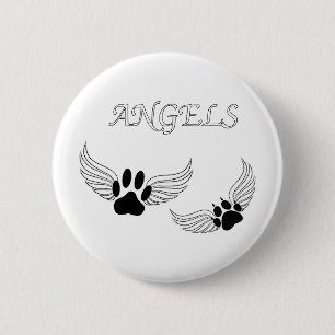 Angel Pet Paws Button